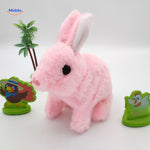 BunnyBuddy Plush grappige roze bunny knuffel met kleurige accessoires www.middo.nl