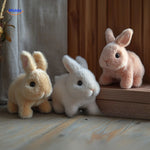 BunnyBuddy Plush pluizig wit konijn knuffel met zwart ogen www.middo.nl