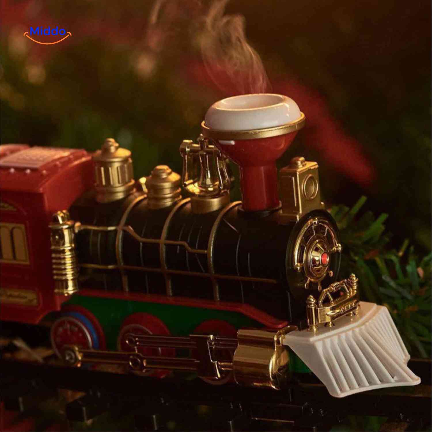 ChristmasRail Trein stoomtrein met rookfunctie www.middo.nl