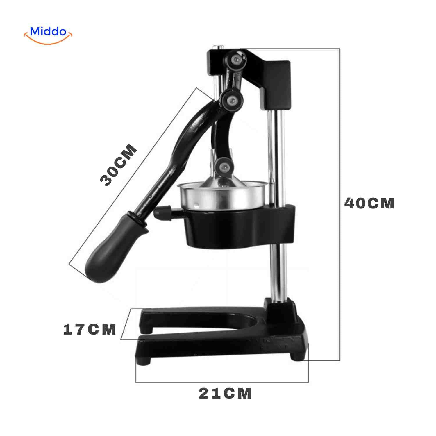 Citripress Juicer keukenapparaat met hendel handmatig pers www.middo.nl