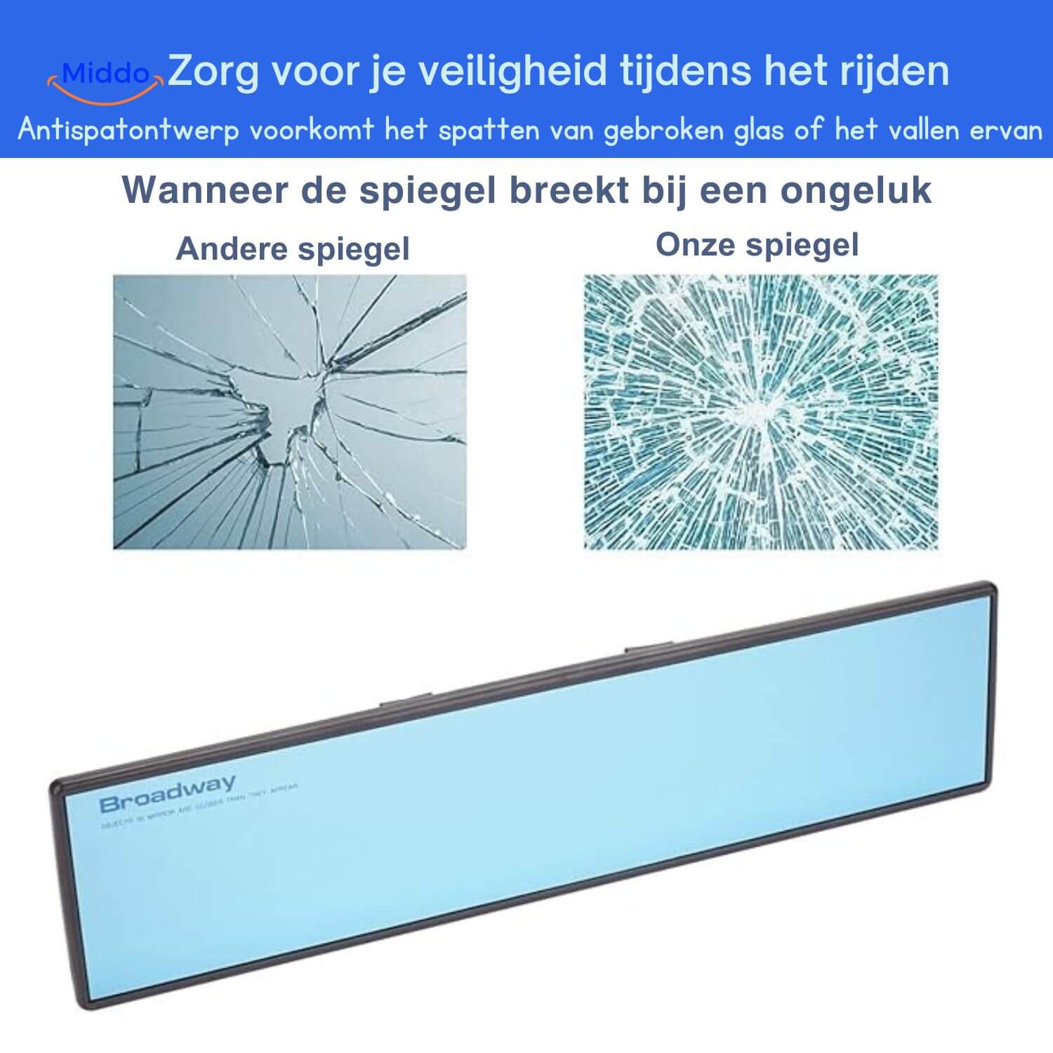 ClearView Spiegel met verbeterde zichtbaarheid voor veilige rit www.middo.nl