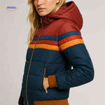Colorwave Jas donkerblauw rood gestreepte dames jas www.middo.nl