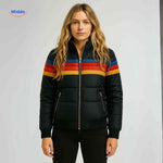 Colorwave Jas zwart retro dames puffer jas met rits www.middo.nl