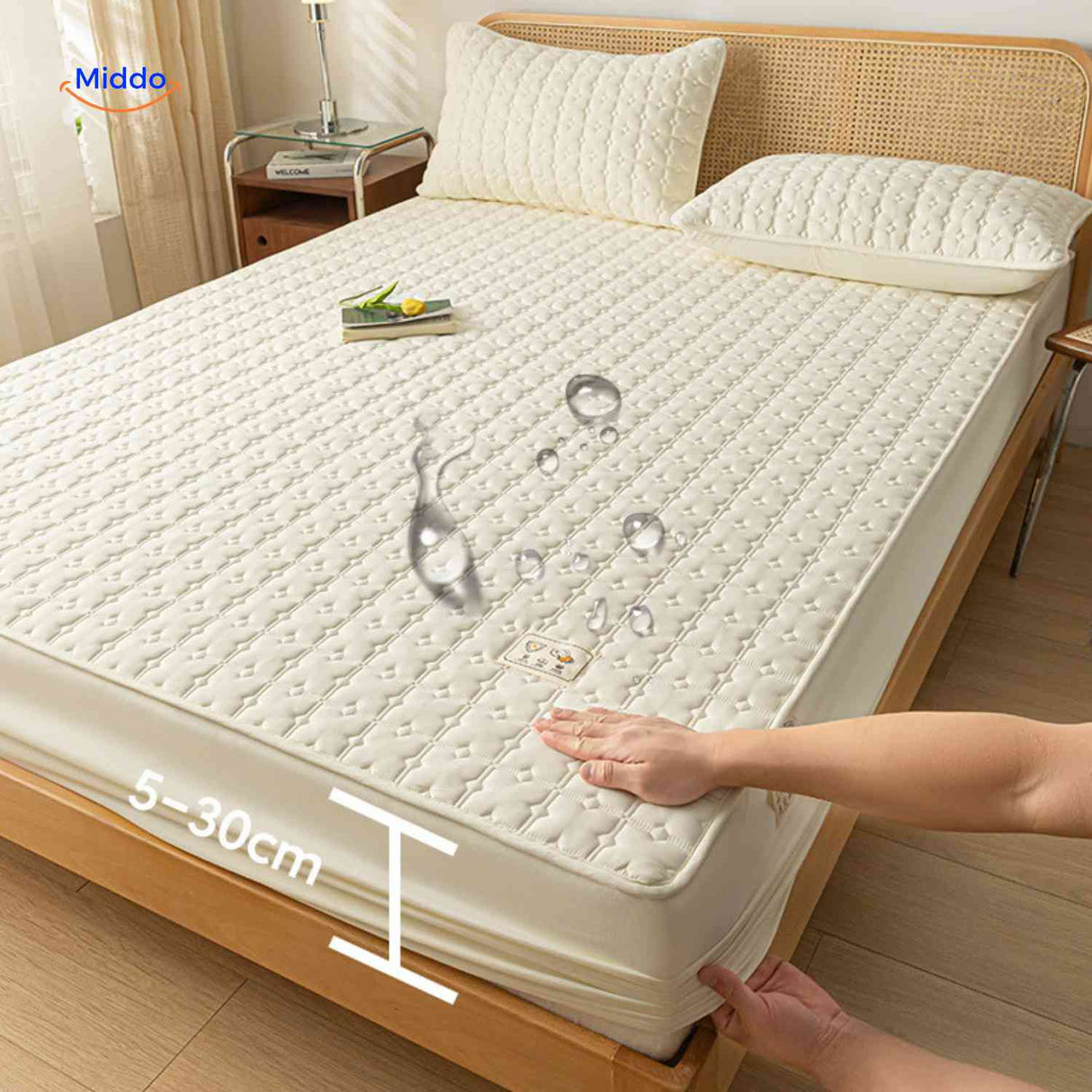 Comfortora Bedhoes waterafstotend verstelbare hoogte matrasbeschermer www middo.nl
