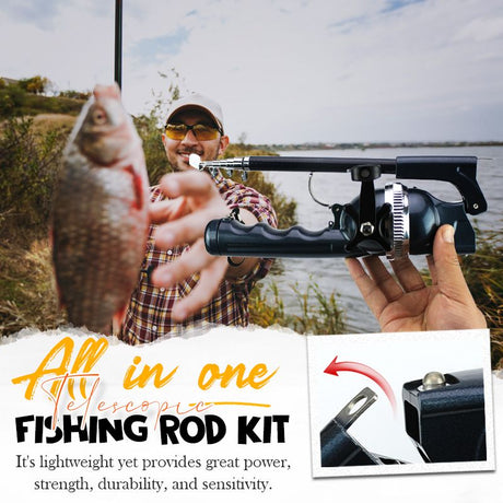 Vissen met de all-in-one telescopische hengelkit