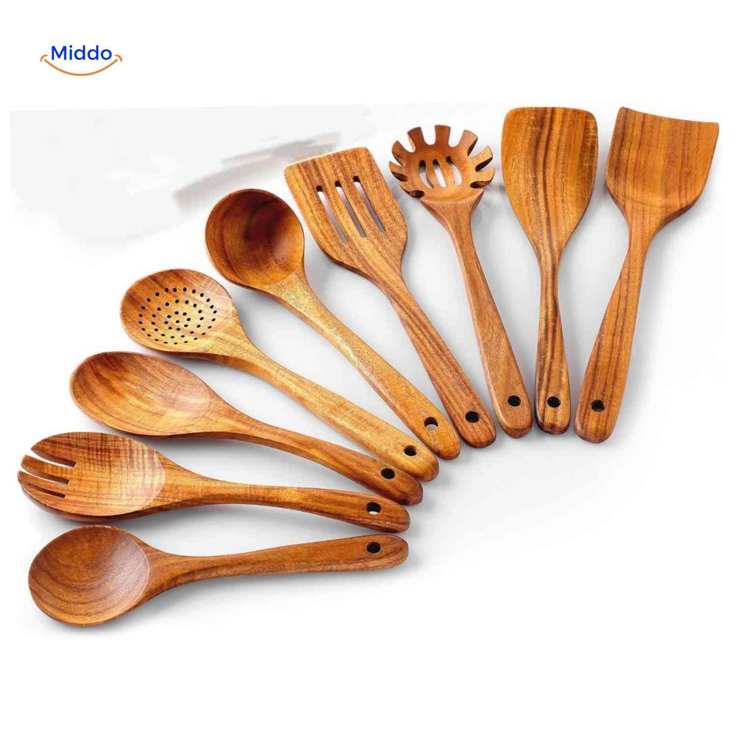 Cookora Spatelset houten kooklepels spatels duurzaam natuurlijk www.middo.nl
