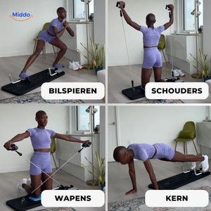 CoreFlex Fitnessbord kracht en core oefeningen met instructies www.middo.nl