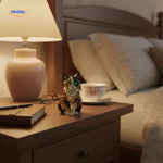 CrystalPaws Adventskalender hyphenated kristallen kat beeldje op bureau www.middo.nl