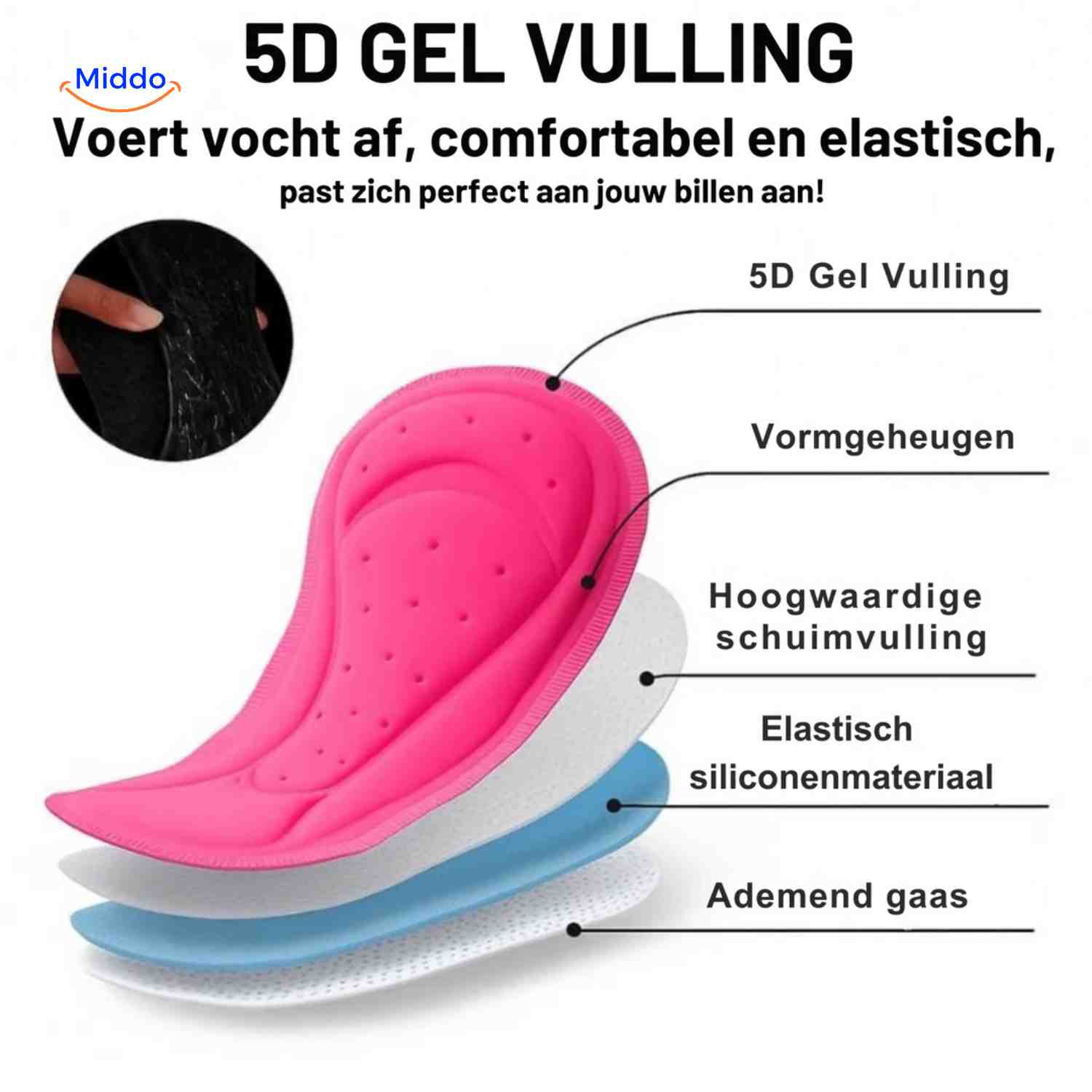 Cyclira Fietsbroek 5d gel vulling ademend en comfortabel www.middo.nl