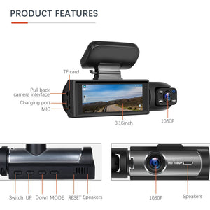 Dashcam Pro dual lens dropping feature