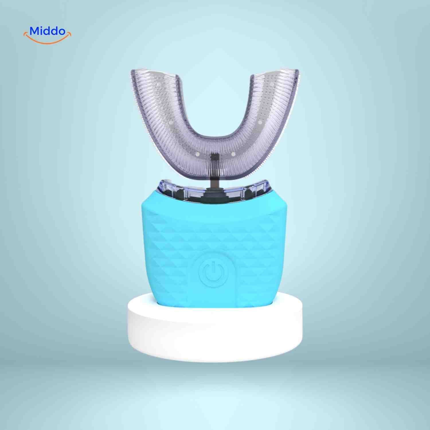 Dentora Tandenborstel automatische elektrische u vorm blauw www.middo.nl