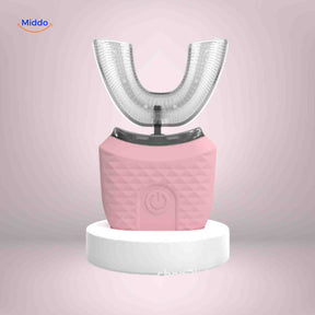 Dentora Tandenborstel automatische elektrische u vorm roze www.middo.nl