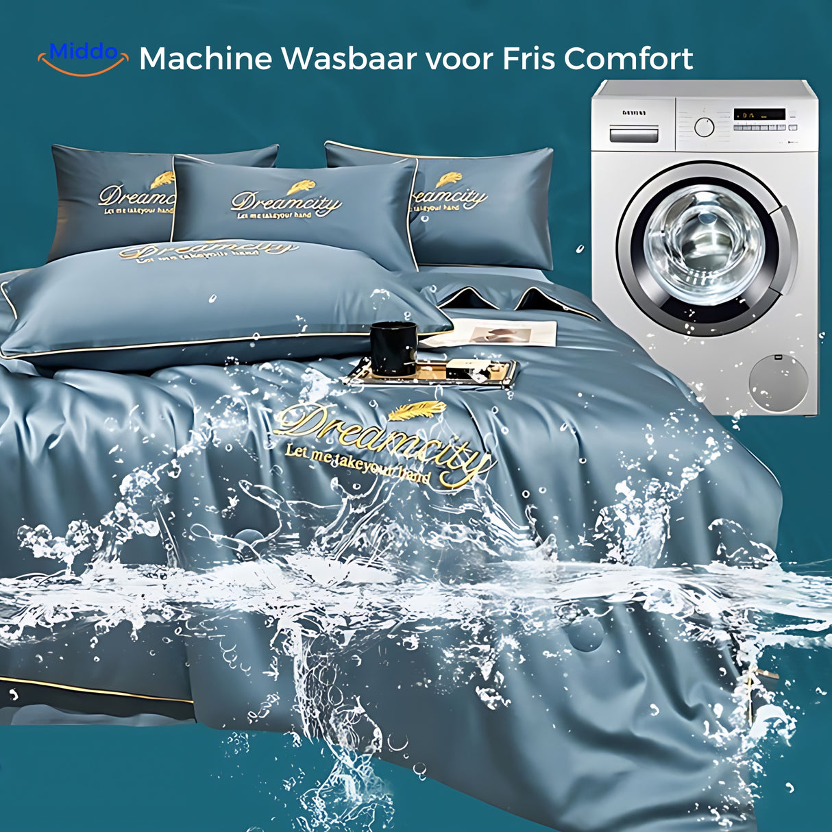 Dreamcity Koeldeken van www.middo.nl is machine wasbaar