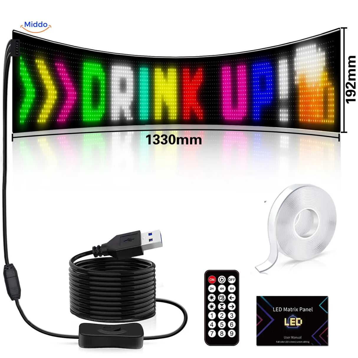 DriveFlex™ Matrix LED-Scherm | Devil Eyes, Teksten & Animaties via App + Afstandsbediening