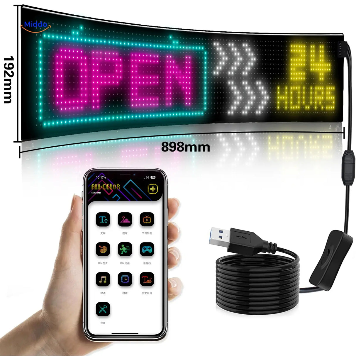DriveFlex™ Matrix LED-Scherm | Devil Eyes, Teksten & Animaties via App + Afstandsbediening