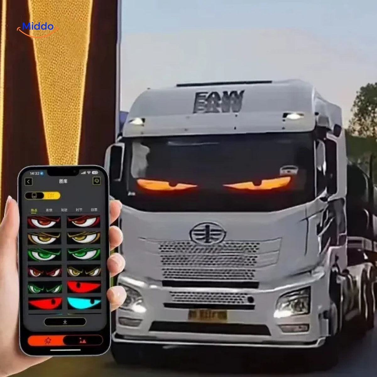 ZIMAOER LED Ogen voor Vrachtwagens, Duivelsogen Auto Verlichting, Flexibel Programmeerbaar LED-display voor Auto, Vrachtwagen, Bedrijf, DIY Reclame (2 stuks 7x17.3cm ZIMAOER LED Ogen voor Vrachtwagens, Duivelsogen Auto Verlichting, Flexibel Programmeerbaar LED-display voor Auto, Vrachtwagen, Bedrijf, DIY Reclame (2 stuks 7x17.3cm