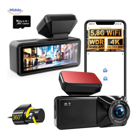 DriveGuard Dashcam 4k dashcam dual lens wifi gps auto camera www.middo.nl