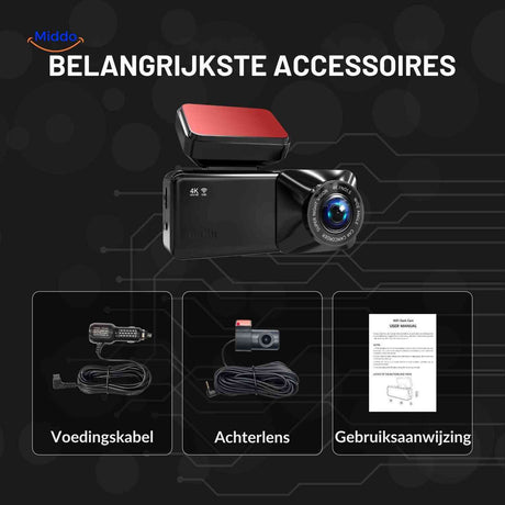 DriveGuard Dashcam accessoires achtercamera voedingskabel handleiding www.middo.nl