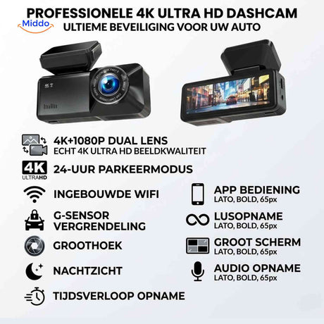 DriveGuard Dashcam dashcam video opname auto beveiliging www.middo.nl