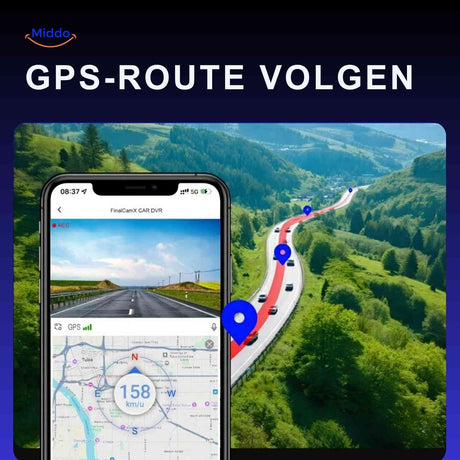 DriveGuard Dashcam gps route tracking auto camera opname www.middo.nl