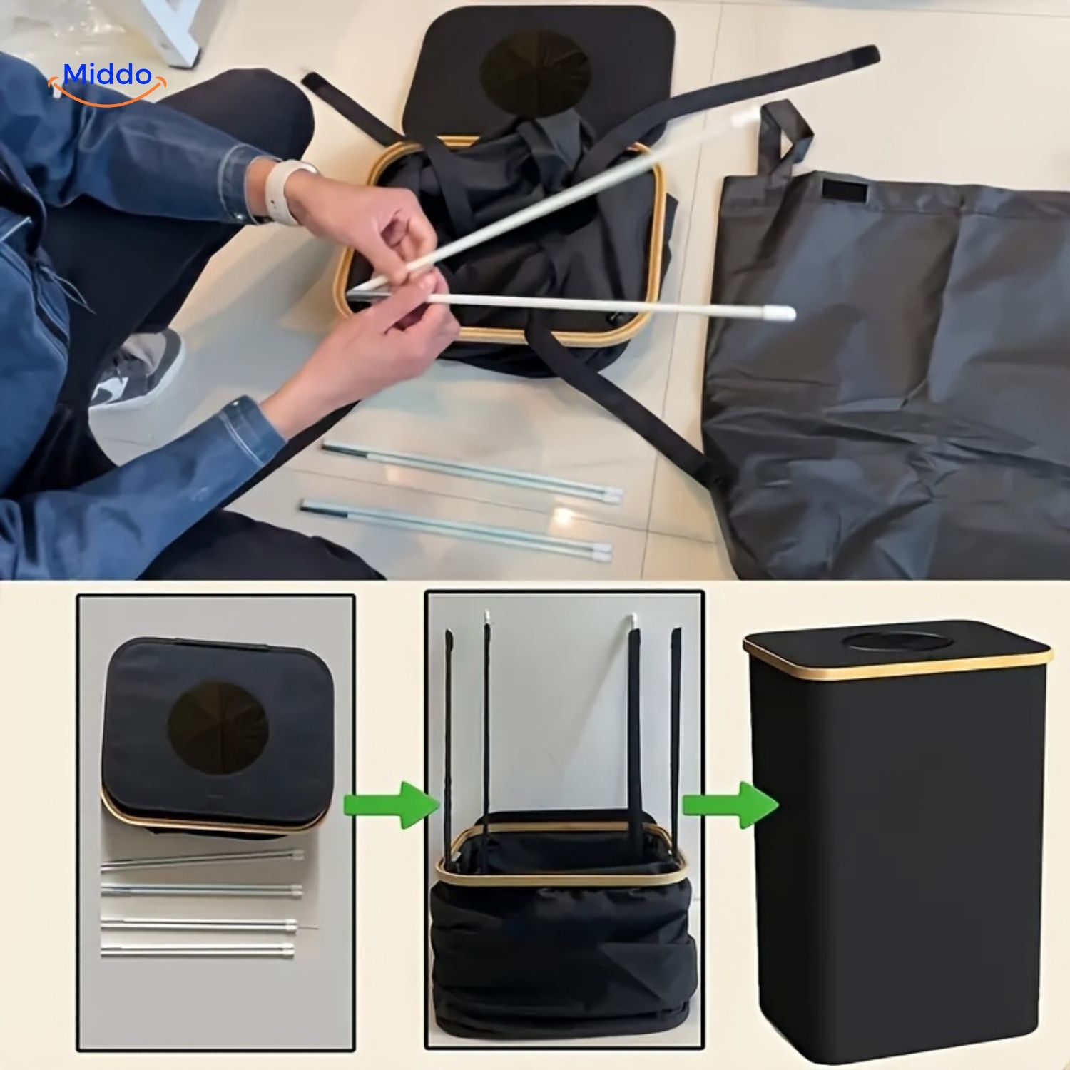 EcoBin Keukenorganizer gemakkelijk te monteren met staafondersteuning