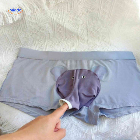 Elephanto Boxershort flexibele buidel olifant vorm ondergoed www.middo.nl