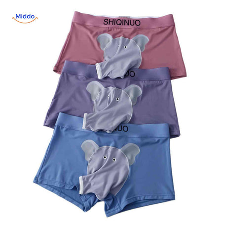 Elephanto Boxershort ondergoed set olifant print www.middo.nl