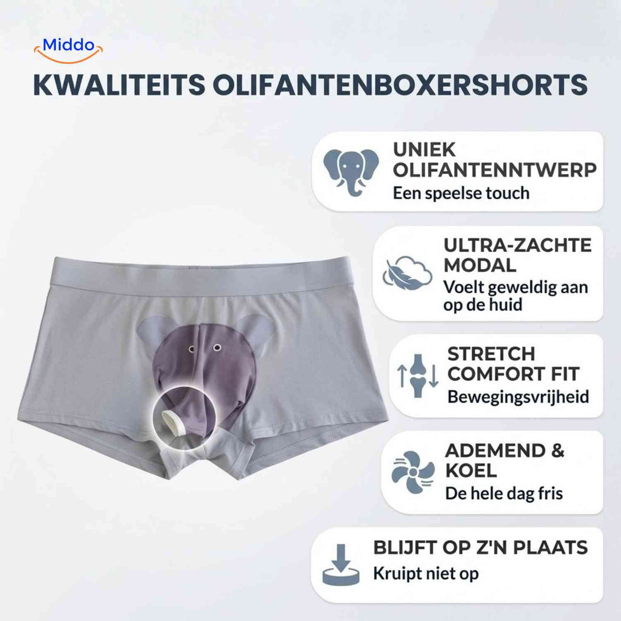 Elephanto Boxershort product kenmerken olifant boxershort www.middo.nl