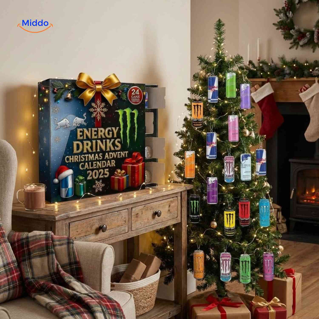 Energibox Adventkalender energy drinks adventskalender met mini cans www.middo.nl