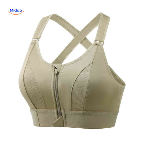 Fitura Sportbh comfortabele voorkant rits sport bh dames www.middo.nl