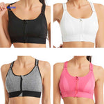 Fitura Sportbh multicolor zwart wit grijs roze voorkant rits www.middo.nl