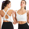 Fitura Sportbh witte crossback voorkant rits sport bh www.middo.nl