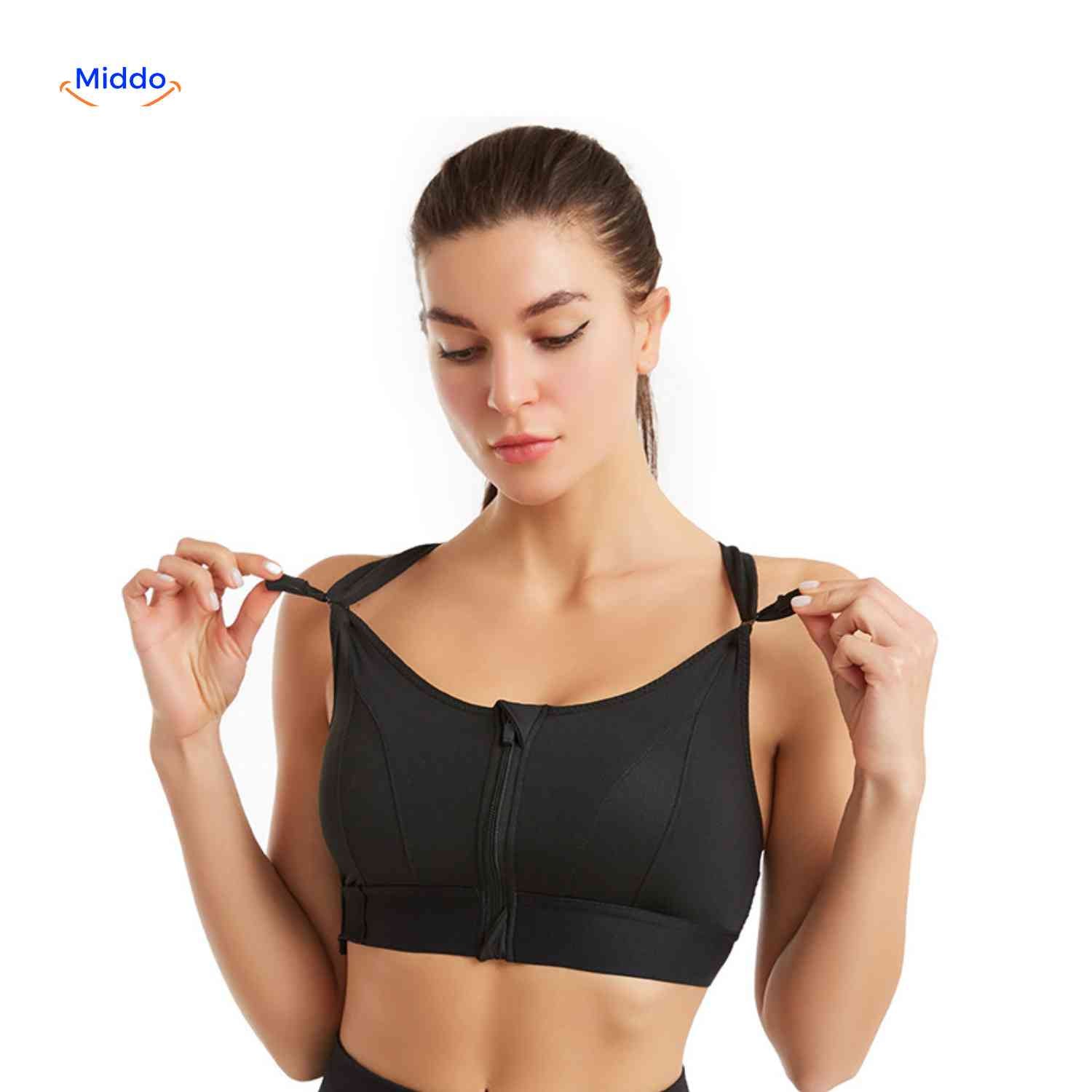 Fitura Sportbh zwarte sport bh met verstelbare bandjes www.middo.nl