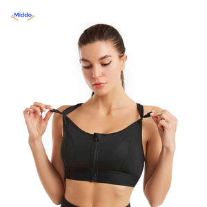 Fitura Sportbh zwarte sport bh met verstelbare bandjes www.middo.nl
