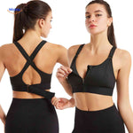 Fitura Sportbh zwarte voorkant rits fitness sport bh www.middo.nl