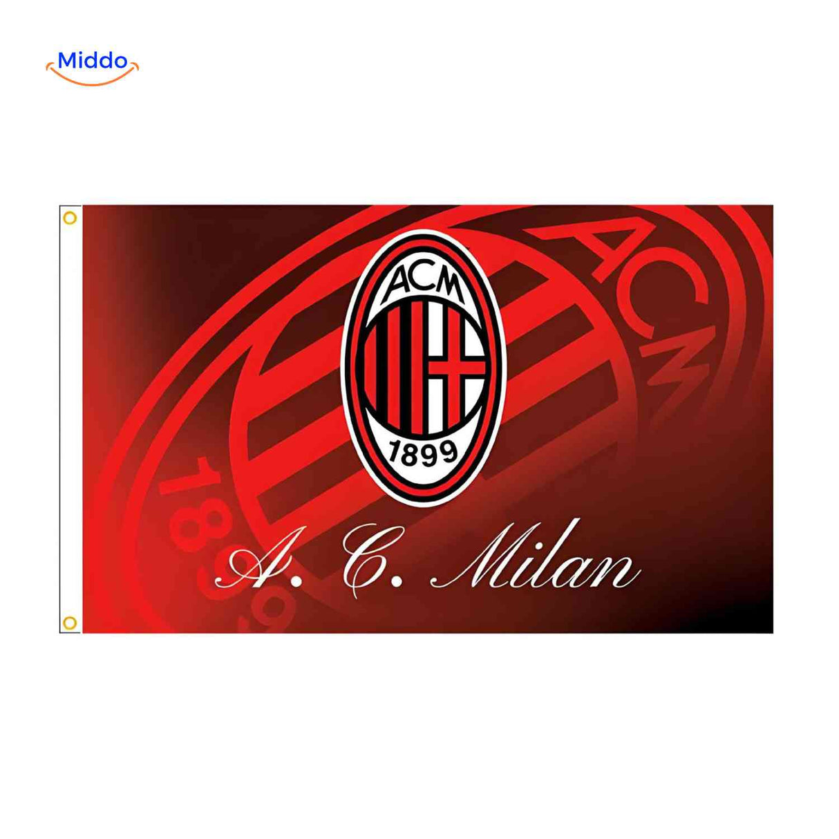 Flagora Vlaggen ac milan logo vlag rood zwart www.middo.nl