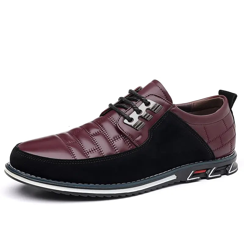 heren rood slip on loafers ruitpatroon stijlvol comfort schoenen www.middo.nl