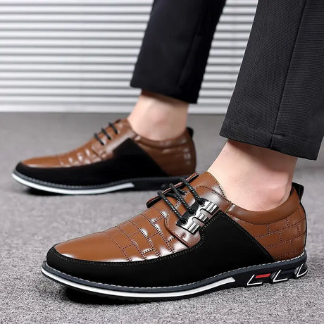 heren bruin slip on loafers ruitpatroon stijlvol comfort schoenen www.middo.nl