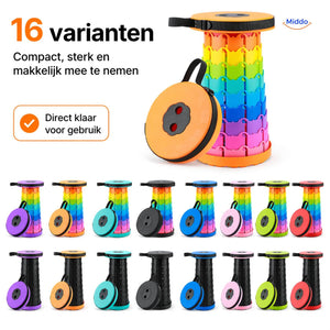 Draagbare opvouwbare kruk met 16 kleurvarianten en compact design