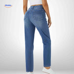 Flexiva Jeans dames high waist denim blauw achterkant www.middo.nl