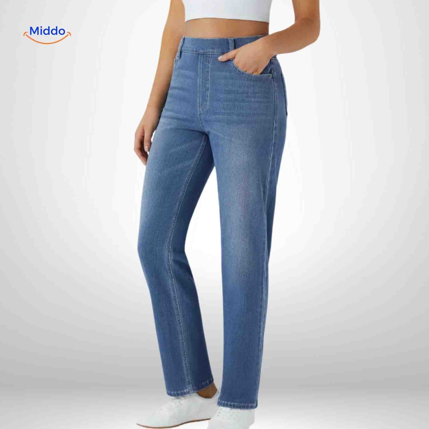 Flexiva Jeans dames slim fit lichtblauw stretch www.middo.nl