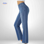 Flexiva Jeans dames stretch slim fit blauw zijkant www.middo.nl