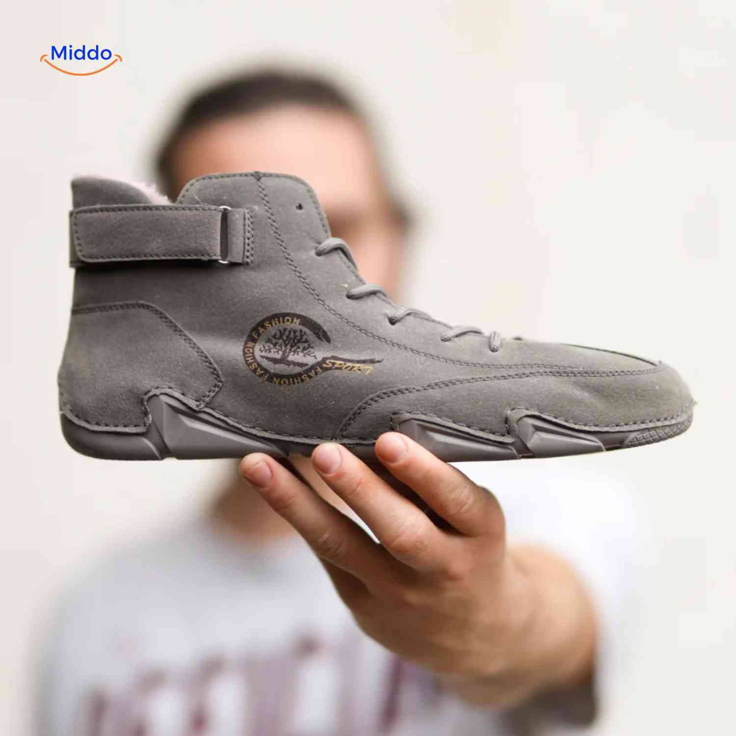 Flexura Schoenen grijs leren heren sneakers fashion sport www.middo.nl