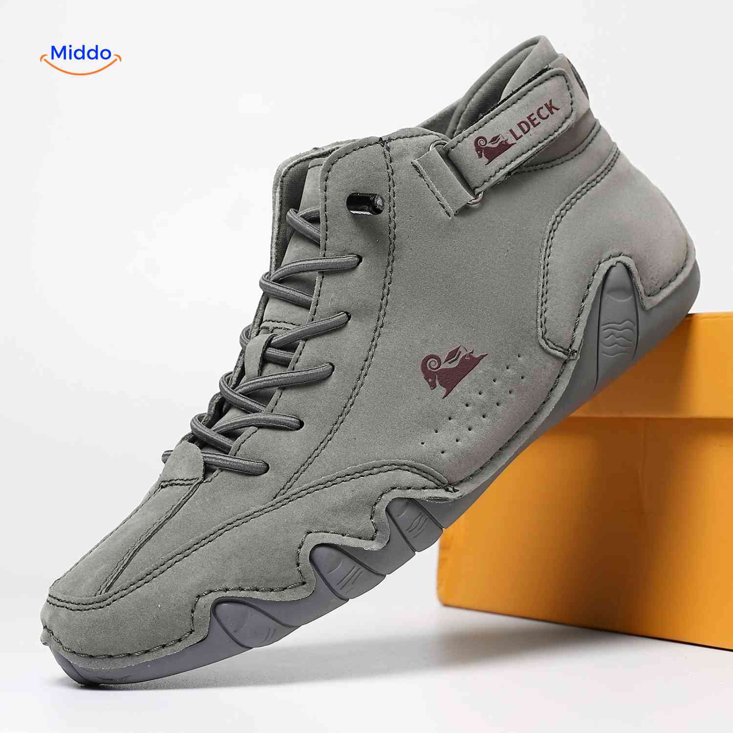 Flexura Schoenen grijs leren heren sneakers modern www.middo.nl
