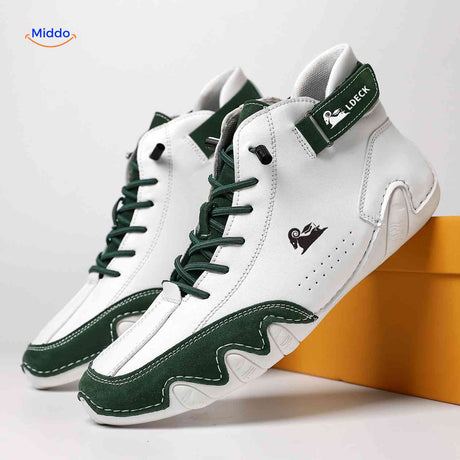 Flexura Schoenen wit groen leren heren sneakers trendy www.middo.nl