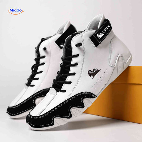 Flexura Schoenen wit zwart leren heren sneakers stoer www.middo.nl