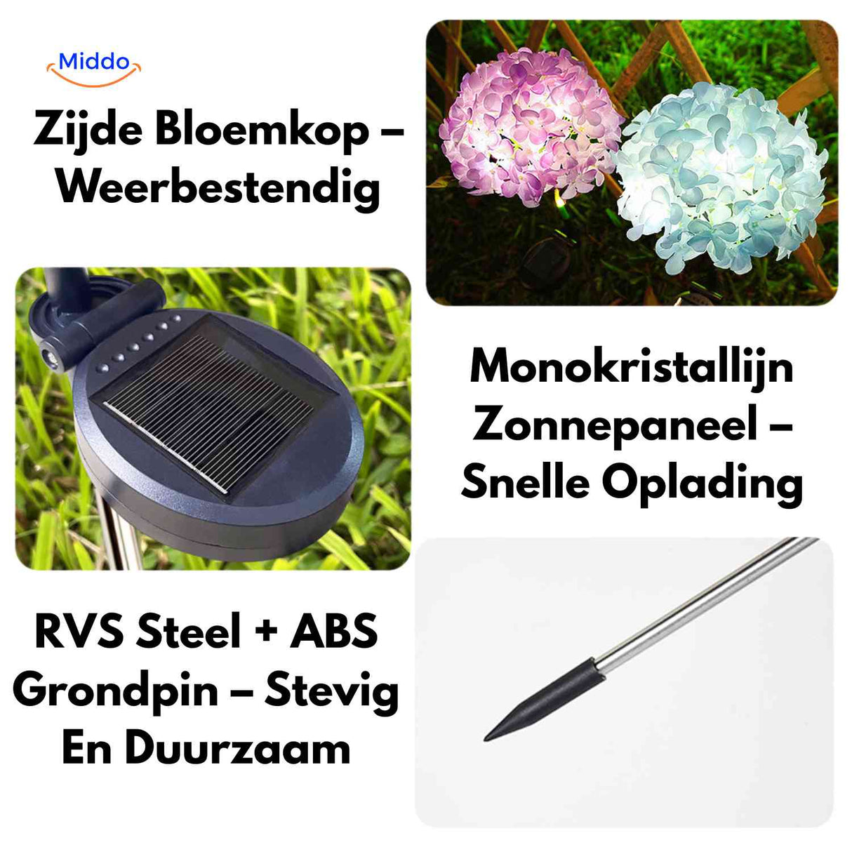 Florora Lantaarn specificaties hortensia solar lamp www.middo.nl
