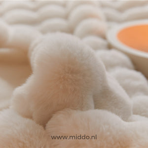 Close-up van fluffy deken textuur