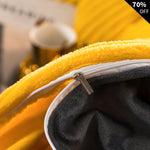 close-up van de rits van geel dekbedovertrek