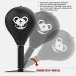 Zwarte boksbal met veer en rebound uitleg